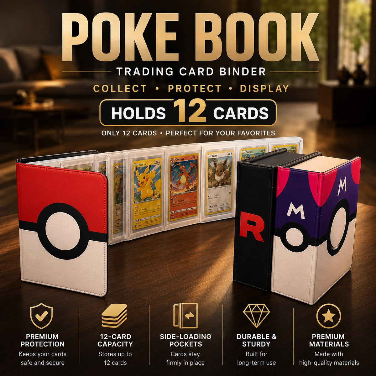 Toploader Binder for Pokémon Cards | Magnetic Trading Card Album(3D product)