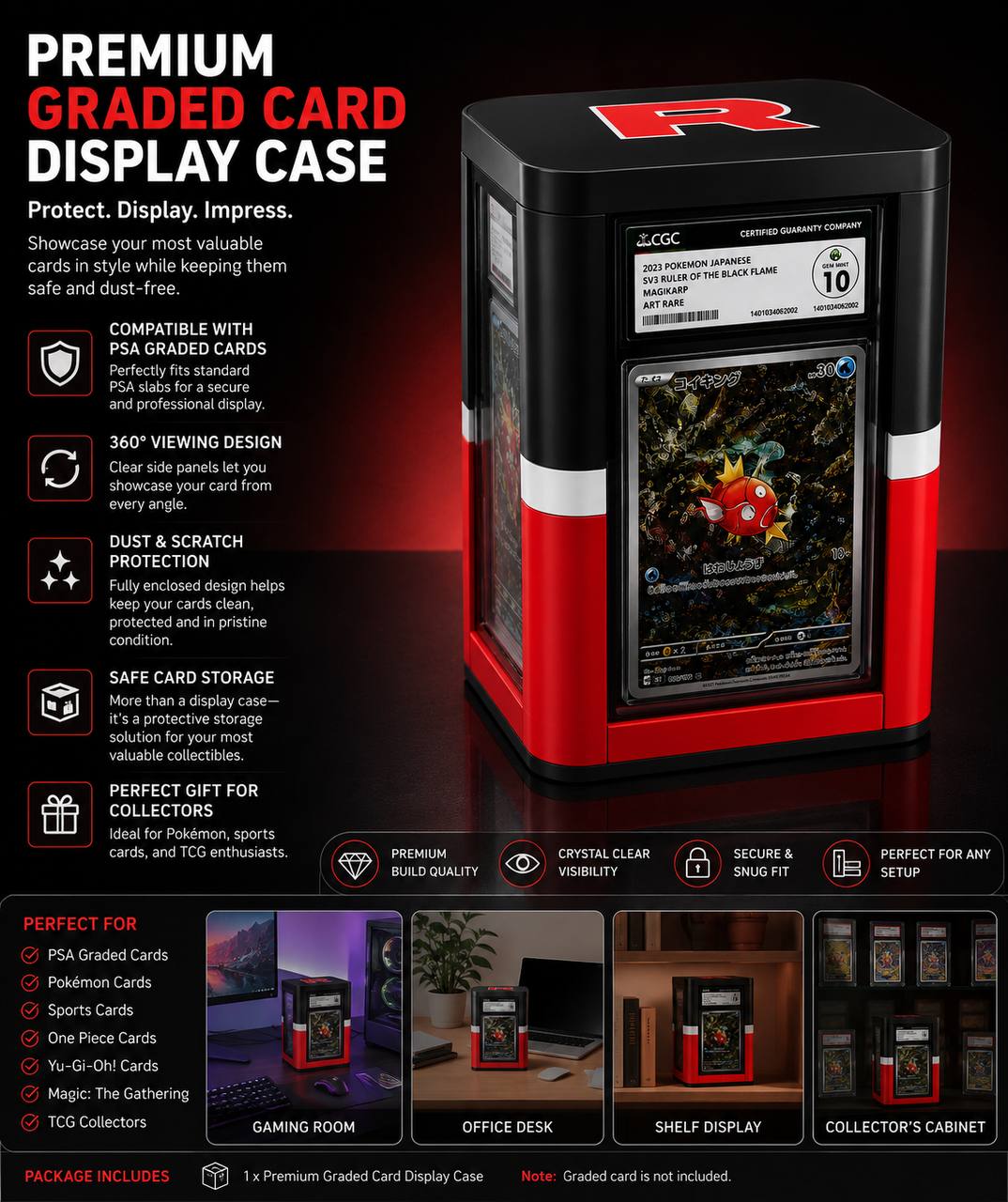 PSA Graded Card Storage Box – Premium Display Case for Collectors