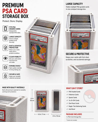 PSA Graded Card Storage Box – Premium Display Case for Collectors