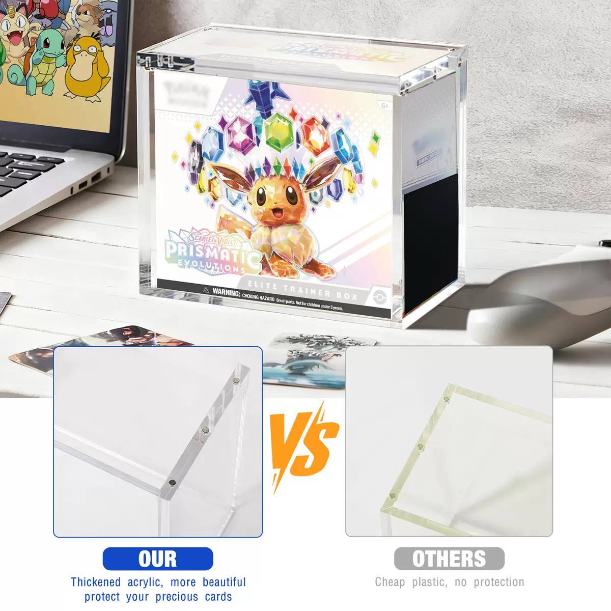 Acrylic ETB Protector Case – UV Resistant Magnetic Display Box for Pokémon Elite Trainer Boxes