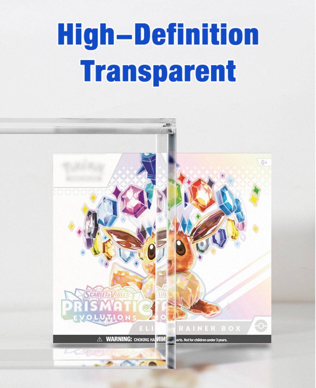 Acrylic ETB Protector Case – UV Resistant Magnetic Display Box for Pokémon Elite Trainer Boxes